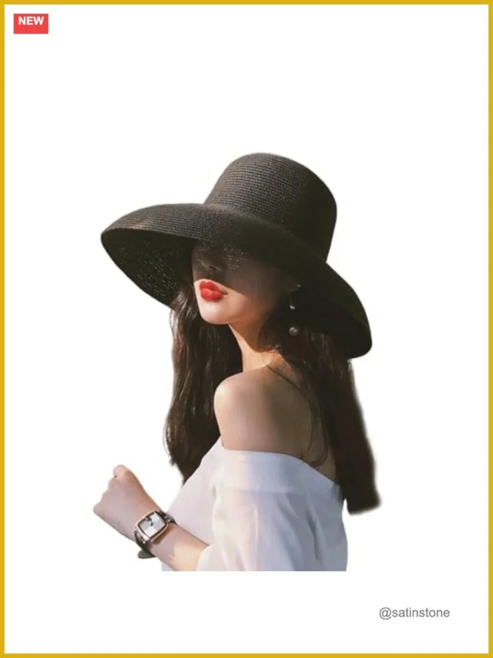 Wide Brim Foldable Straw Sun Hat UPF 50+ for Beach Travel